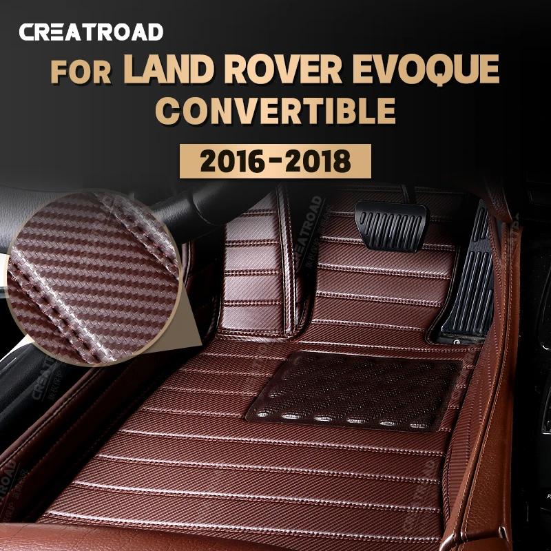 

Custom Carbon Fibre style Floor Mats For Land Rover Evoque Convertible 2016 2017 2018 Foot Carpet Auto Interior Accessories