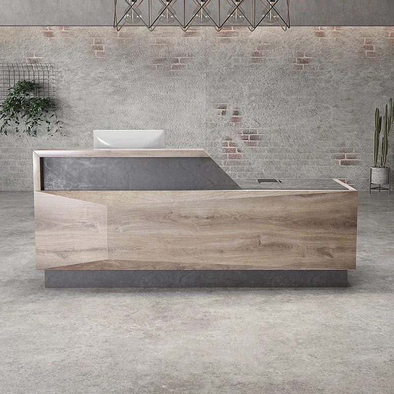 Company reception desk simple modern beauty salon creative counter table training institutions paint bar cashier