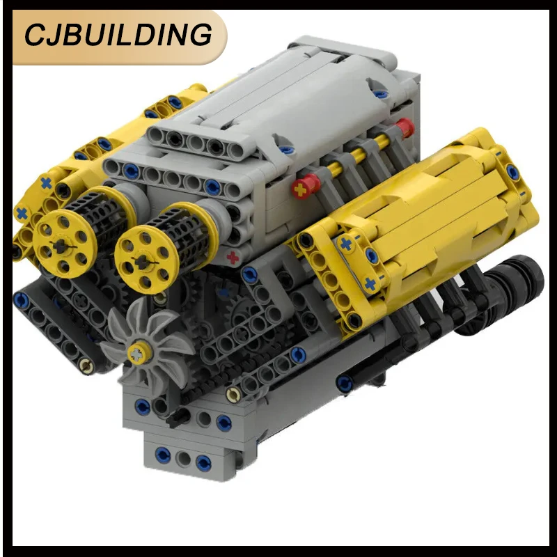 844pcs UCS MOC V8 Engine with Natural Aspiration Building Blocks Camshaft and Removable Covers Assembling Bricks With Motor