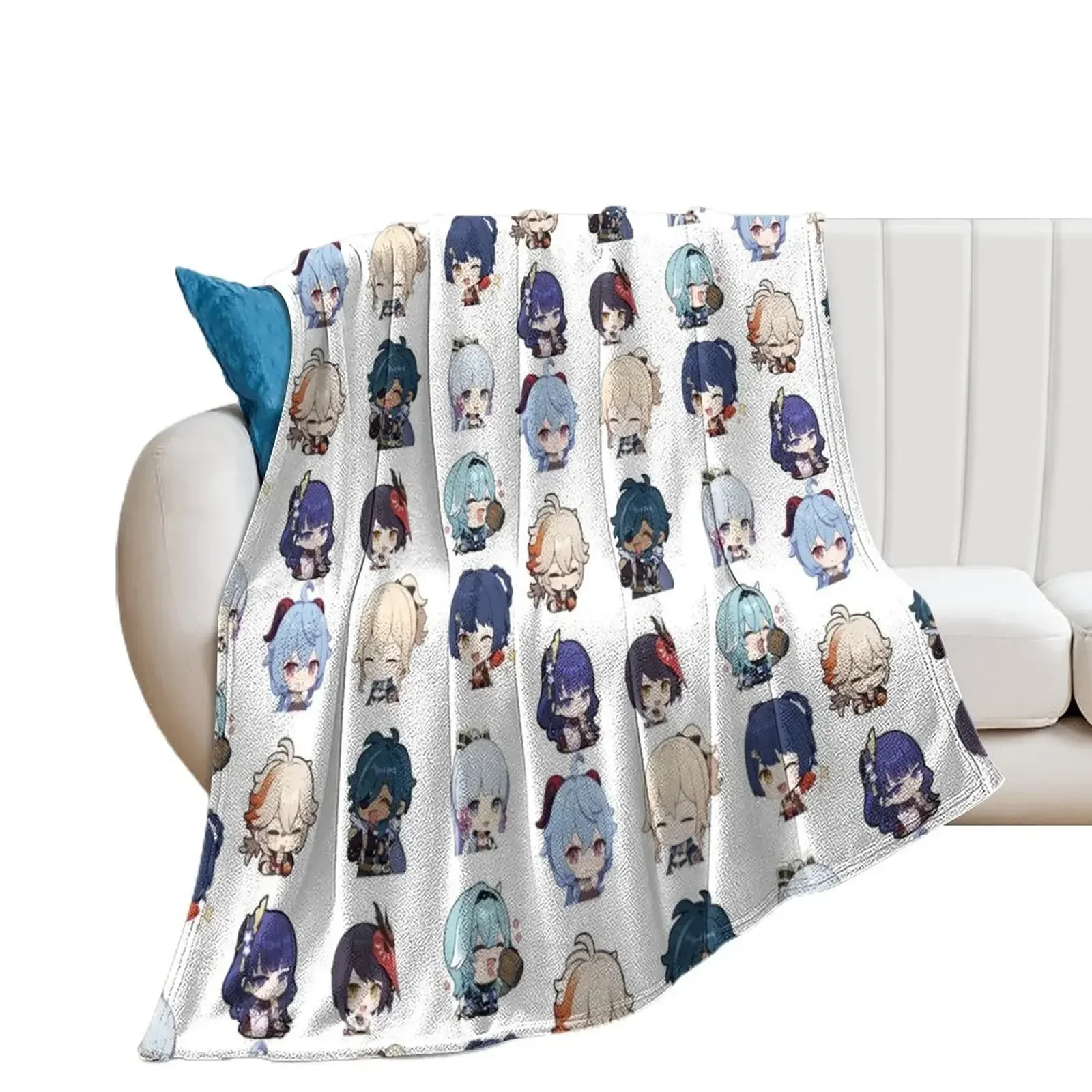 

Genshin Impact Characters Chibi Throw Blanket Bed covers Soft Beds Baby Blankets