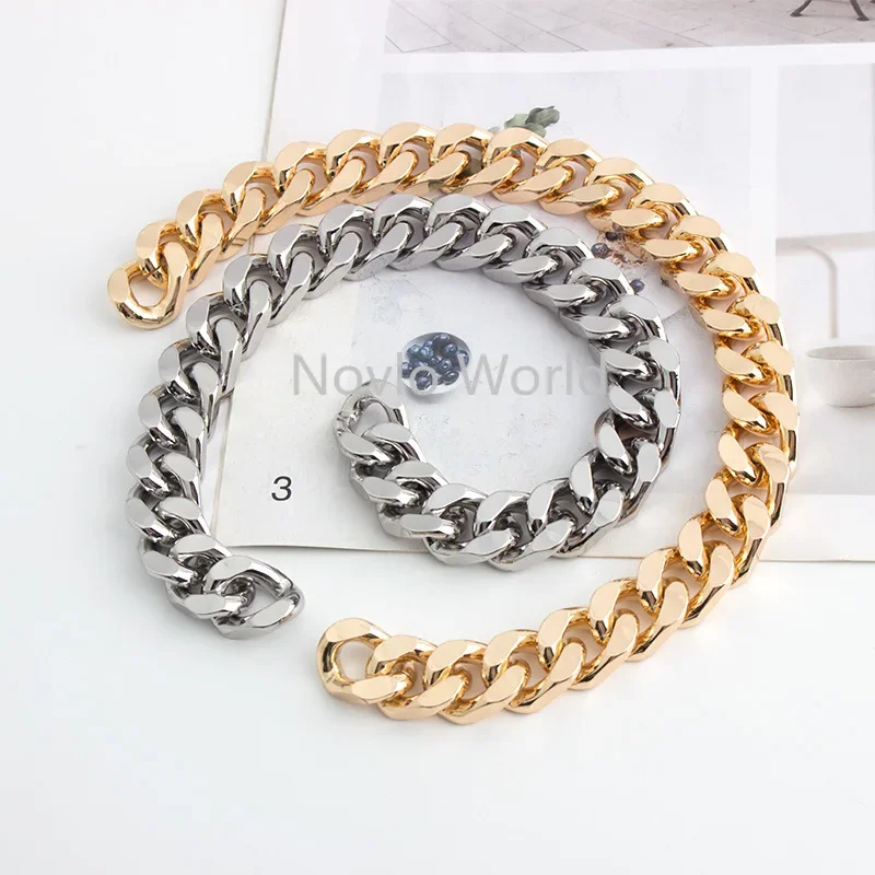 Nolvo World 1-5 meters 15mm width Aluminum chain bag accessories Silver Gold handbag chain