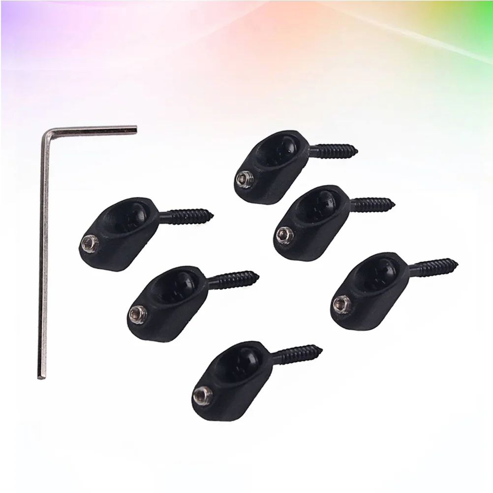 Afbeelding 7: 6 stks Headless Gitaar Vergrendeling Set Metalen Elektrische Bas String Borgmoer Duurzame Gitaar Onderdelen Accessoire Voor Headless Bridge Moer