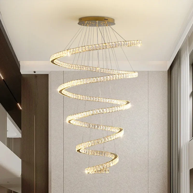 Building in the building living room chandelier, Italian light luxury creative circle