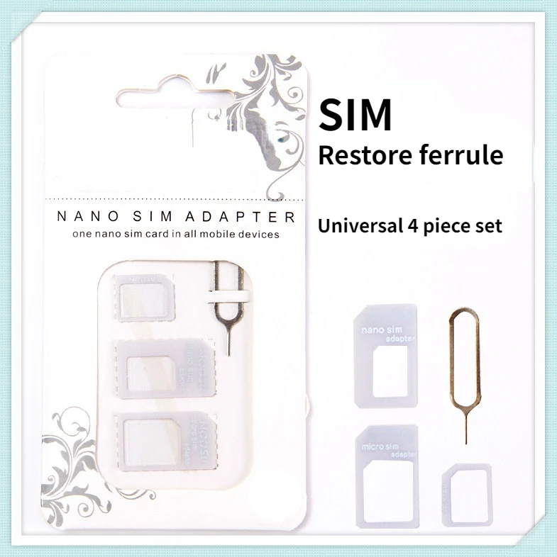 4 In 1 Convert Nano SIM Card To Micro Standard Adapter Converter Set for Iphone for Samsung Xiaomi 4G LTE USB Wireless Router
