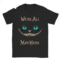 Women's Alice in Wonderland Cheshire Cat TShirt Clothes Crazy Sleeve Crew Neck Tee Shirt Summer Top Harajuku Short Sleeve Casual