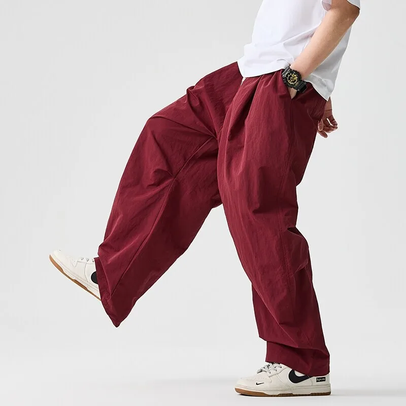 Wide Leg Pants Men and Women 2026 New Light Thin Solid Casual Harun Pants Elastic Waist Loose Oversize Fashion Trendy Streetwear - Image 3