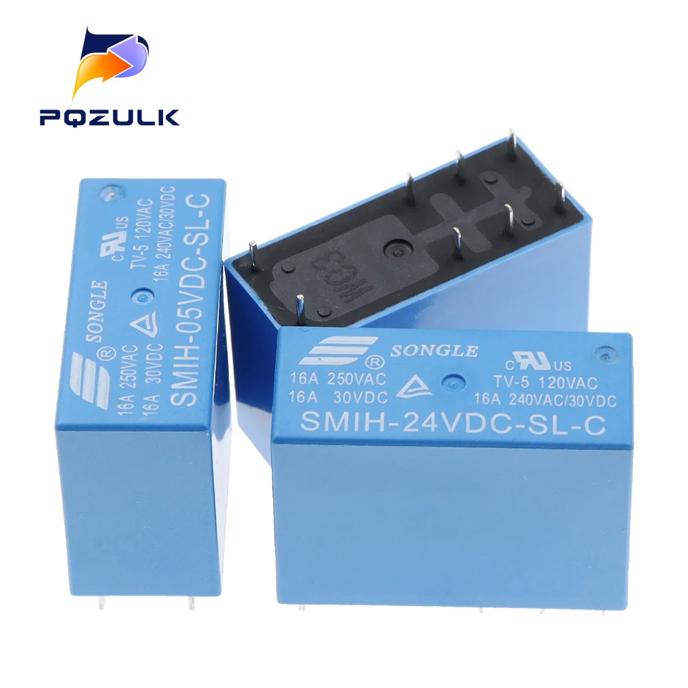 10PCS SMIH-05VDC-SL-A SMIH-12VDC-SL-C SMIH-24VDC-SL-C 05 12 24 V Relays 16A 250V 6/8Pin A Set Of Conversion New Original