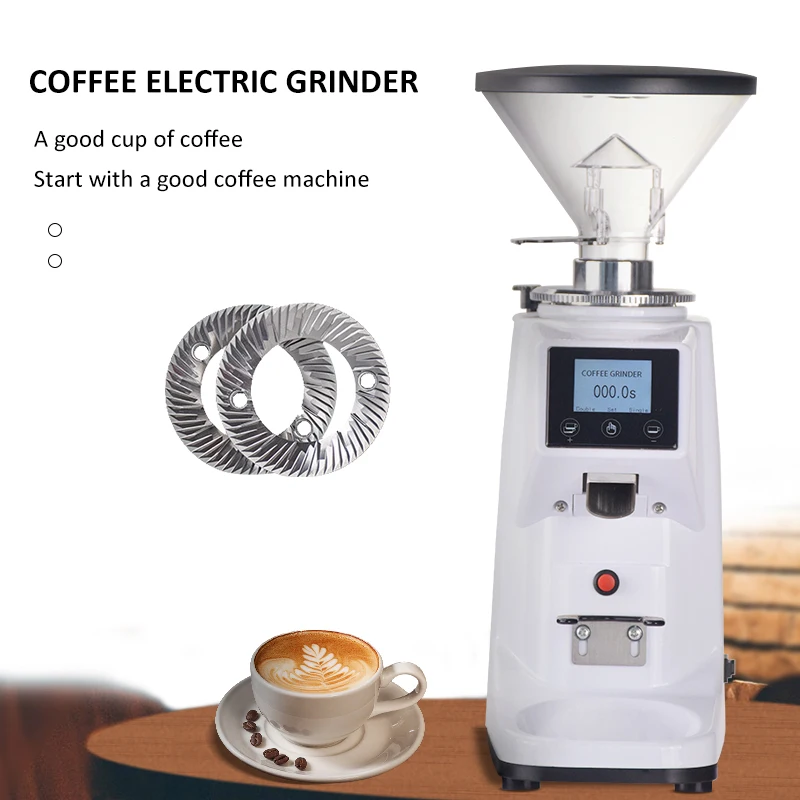 Electric Bean Grinder Commercial Household Italian Coffee Grinder High-definition Flat Panel Display  Adjustment And Grinding