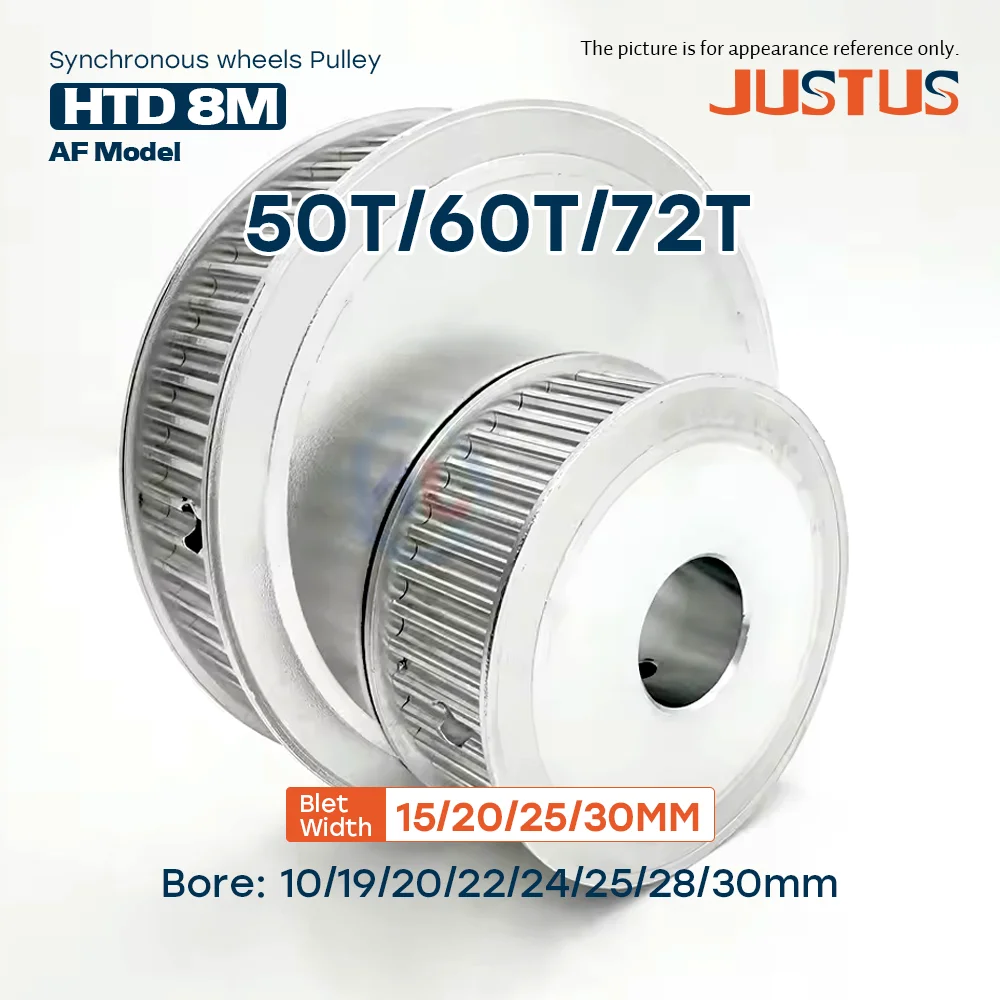 50T 60T 72T HTD 8M Timing Pulley Teeth Pitch 8 mm Bore 10/19/20mm-30mm For 8M Synchronous Belt Width 15/20/25/30mm