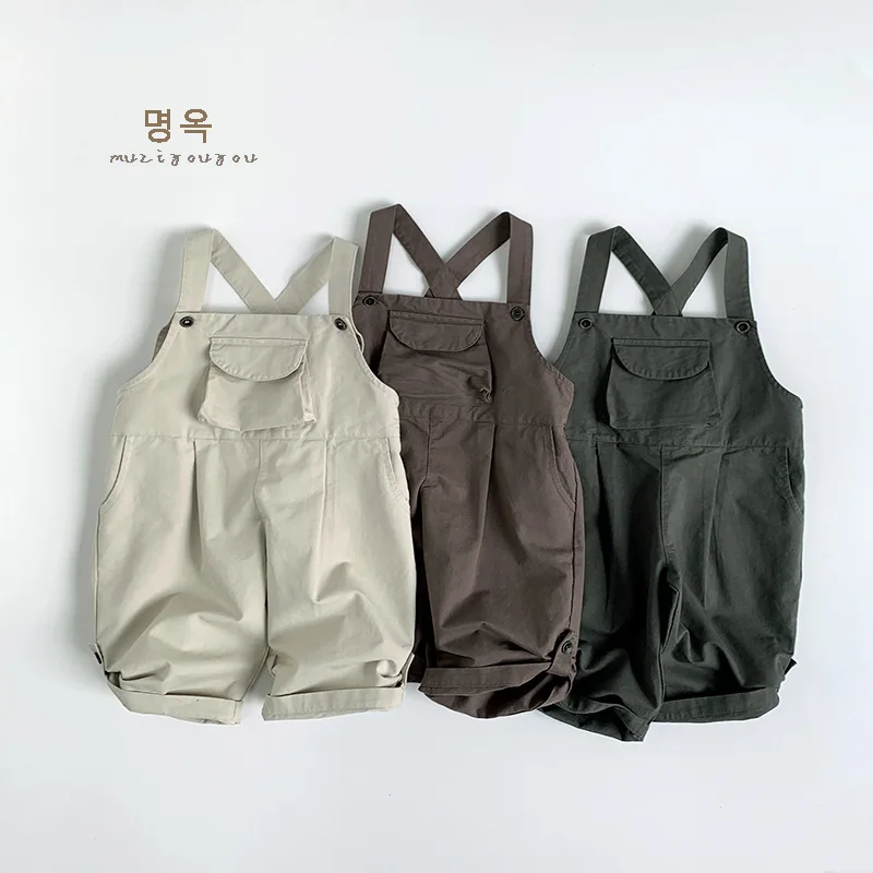 Kids Pant Overalls Spring Autumn Boys Grils Children Solid Simple All-matching Fashionable Soft Comfortable Loose Casual