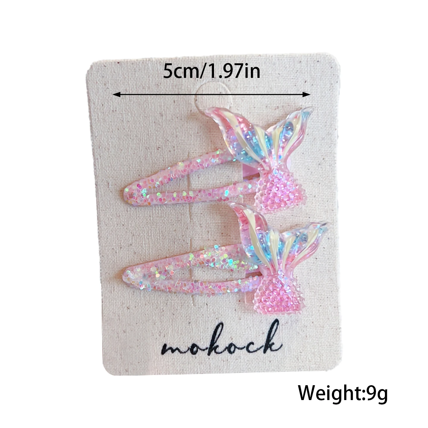2026 Neu 2er-Set Boho Meerjungfrauenflossen-Haarspangen mit Glitzer-Pailletten, schmerzfreie Haarspangen für Baby-Mädchen, Ozean-Accessoires, Geschenk – Detail 2