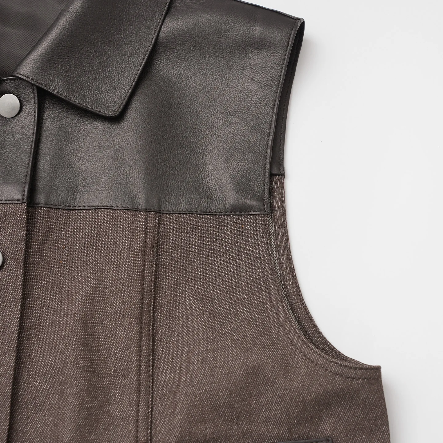 الخريف / الشتاء أزياء جلدية زر سترة أعلى