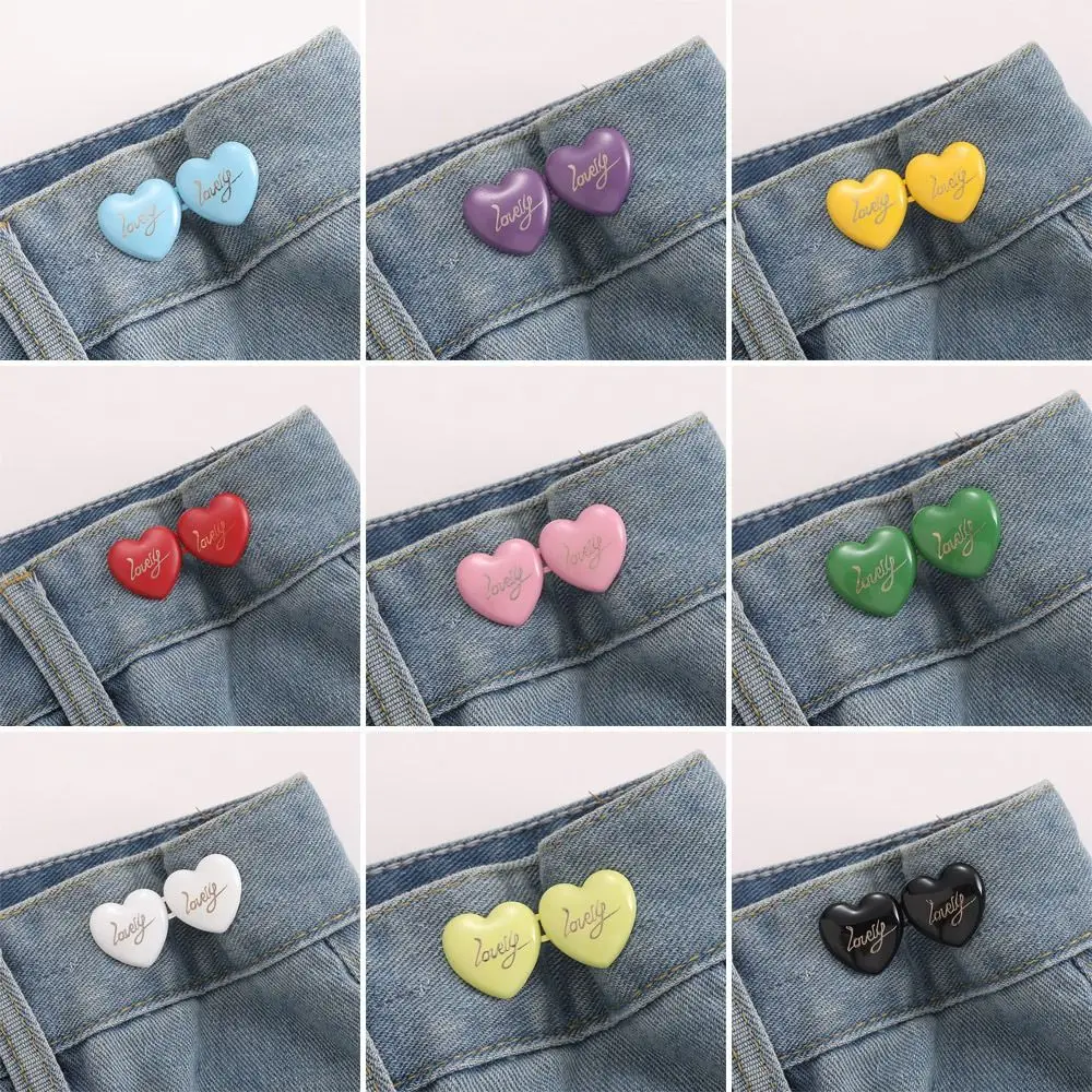 Love Button Adjustable Waist Buckle Detachable Waist No Sewing Required Tighten Waist Button Reduce Waist Pants Skirts Jeans