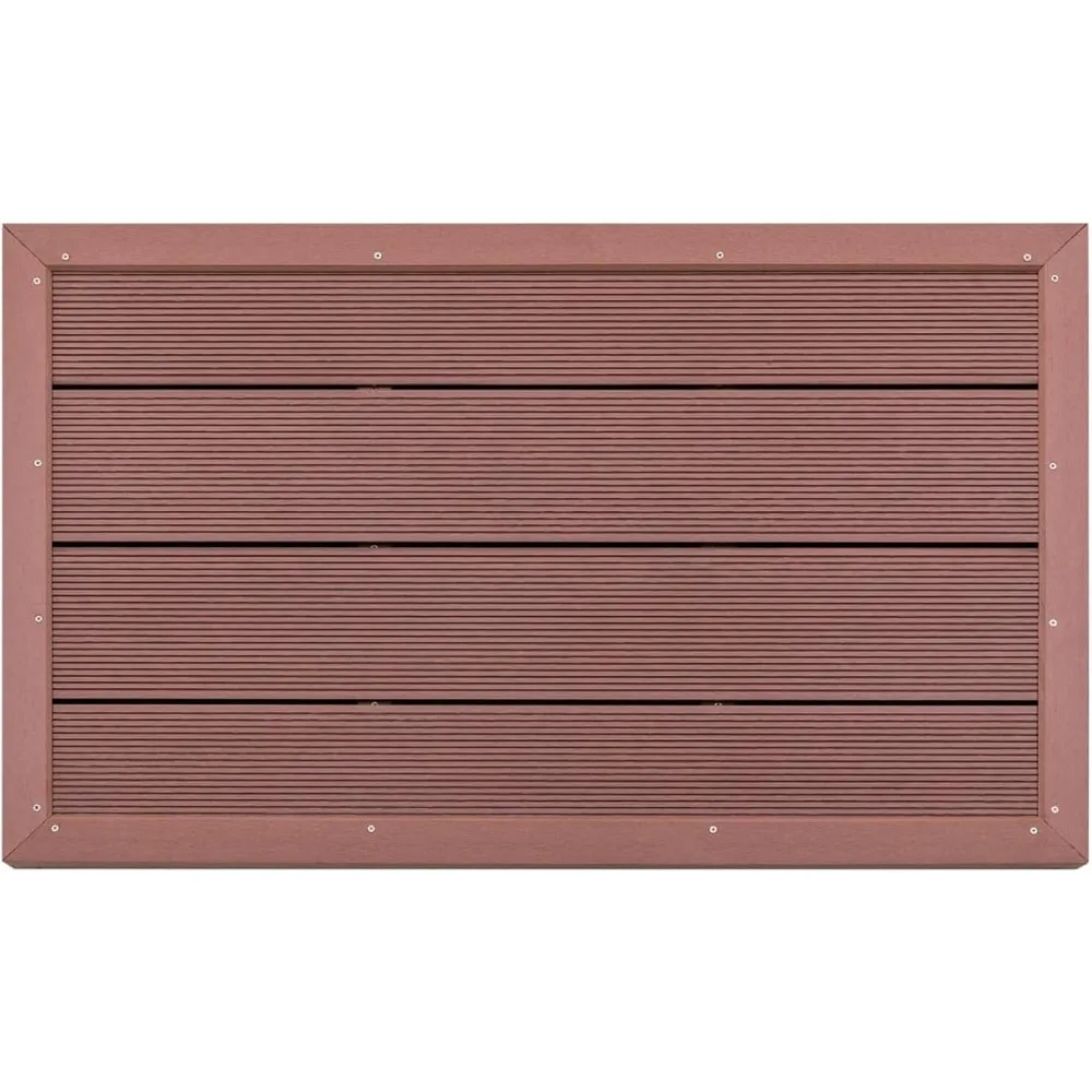 Floor Element WPC Shower Floor Board Non Slip Panel Brown for Solar Shower, Garden, Patio, Poolside 39.8 x 24.8 x 2.2 Inches