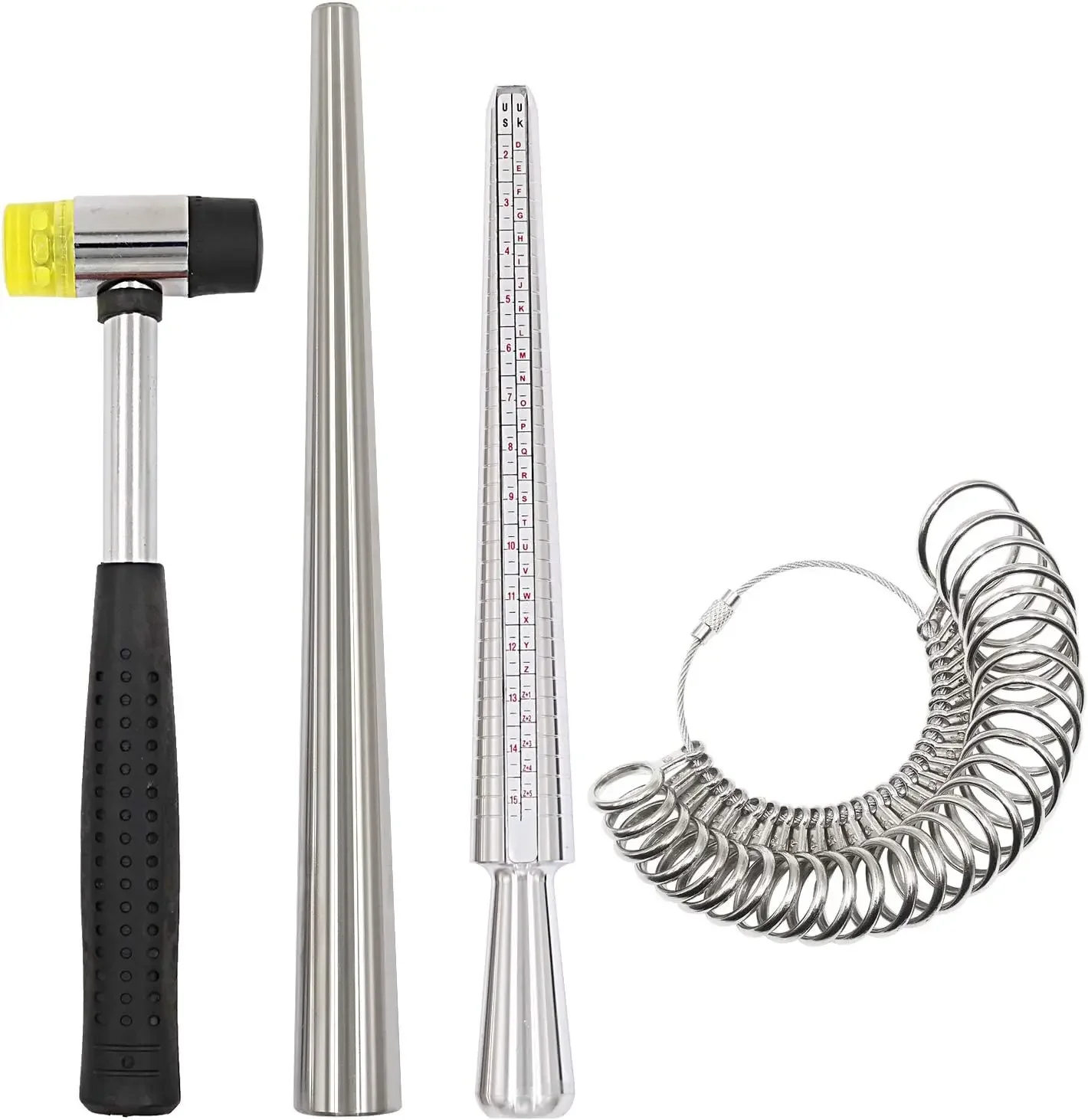 

Ring Sizer Mandrel Measuring Tool Steel Ring Sizing Gauge Sizers Set Finger Size Stick Wire Wrap Rings Tools Jewelry Making Kit