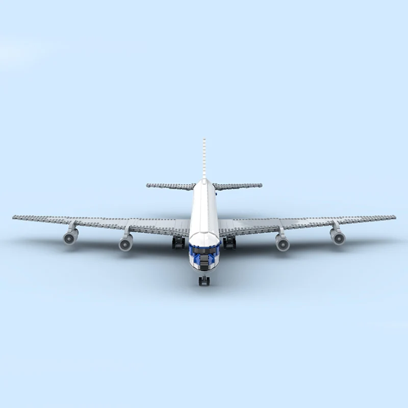 qwert Large 4-Engine Airliner Model MOC Building Bricks War Equipment Modular Technology Gift Holiday Assemble Children Toy Suit