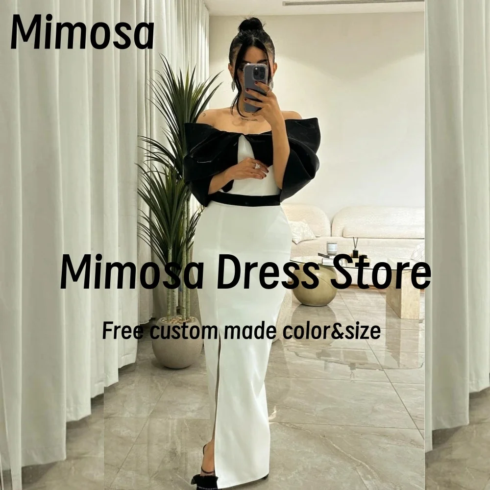 Mimosa Contrast Color 2025 Prom Dresses Ruched Off Shoulder Robes Cocktail Evening Party Dress Side Slit Formal Gowns Customized