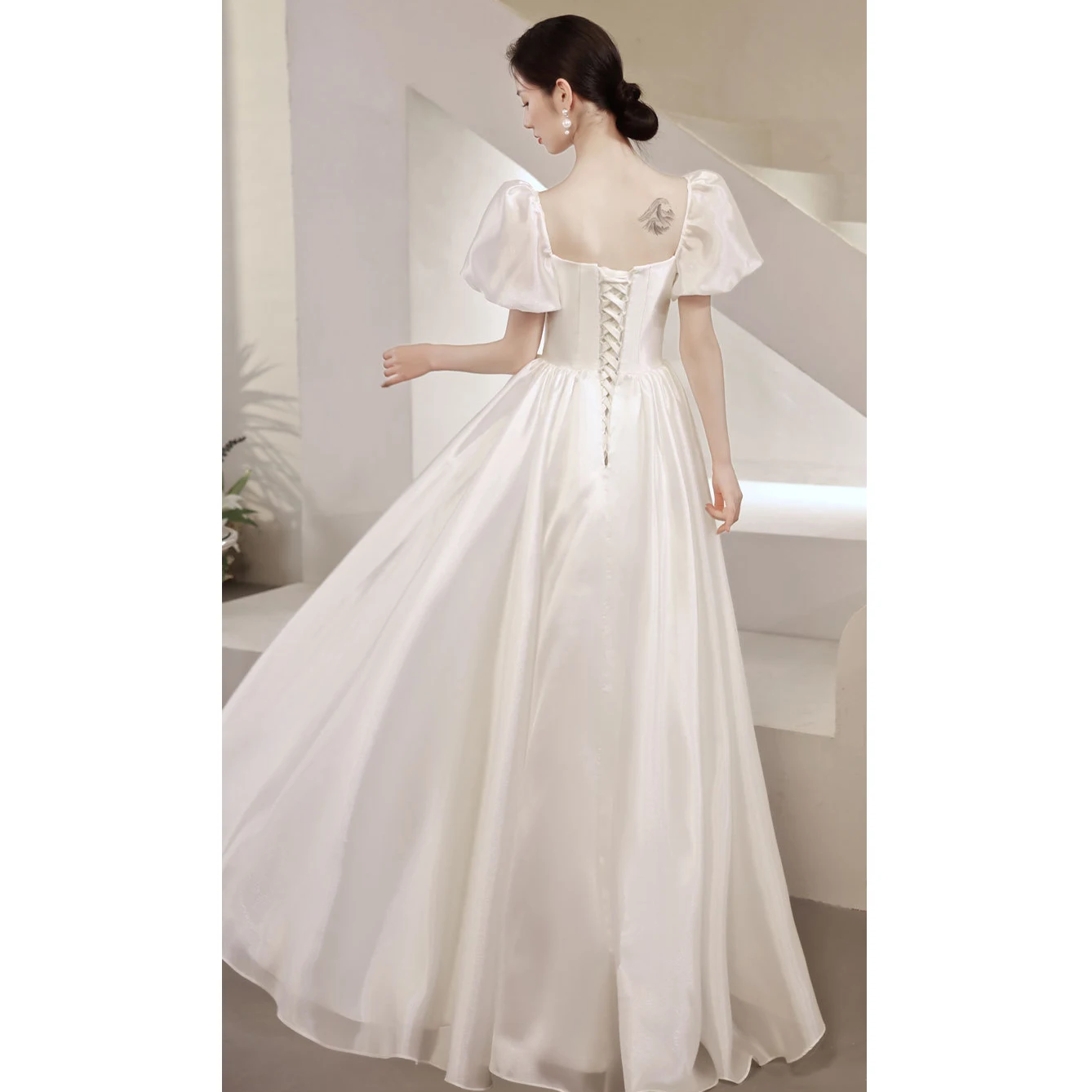 Evening Prom Dresses for Women Square Collar Puff Sleeve Organza Casual Summer Dress 2023 Elegant Formal Birthday Party vestidos