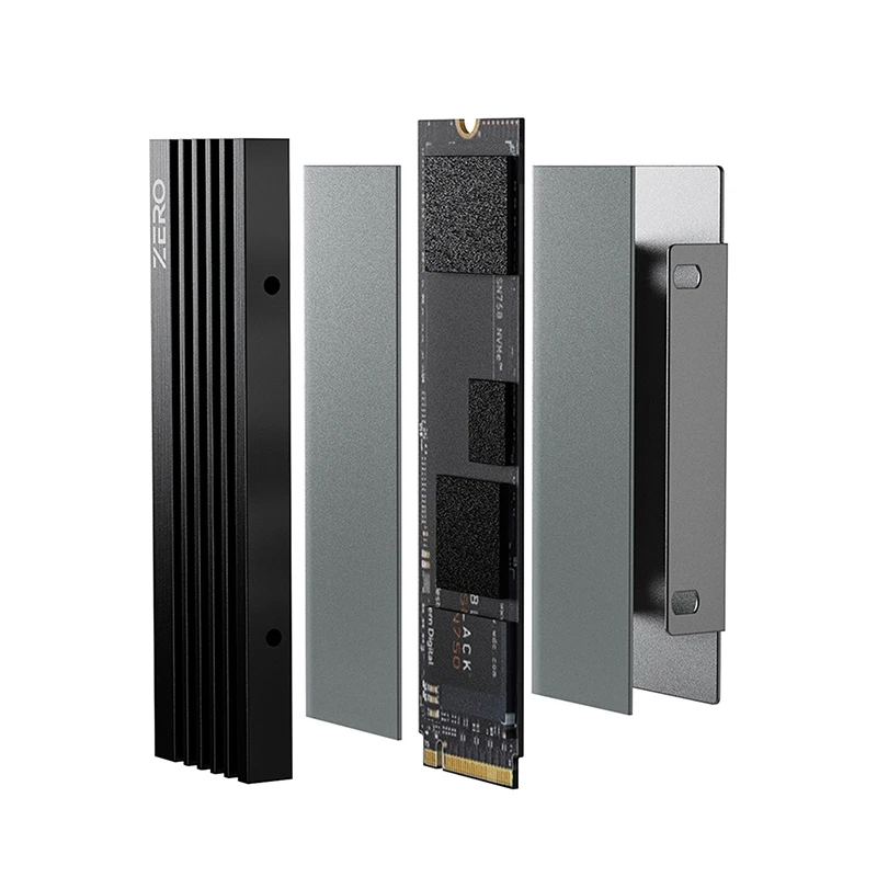 M05 M.2 2280 SSD Radiator M.2 NVME Radiator ze stopu aluminium Wydajny radiator z termiczną podkładką silikonową Chłodnica do chłodzenia komputera PC