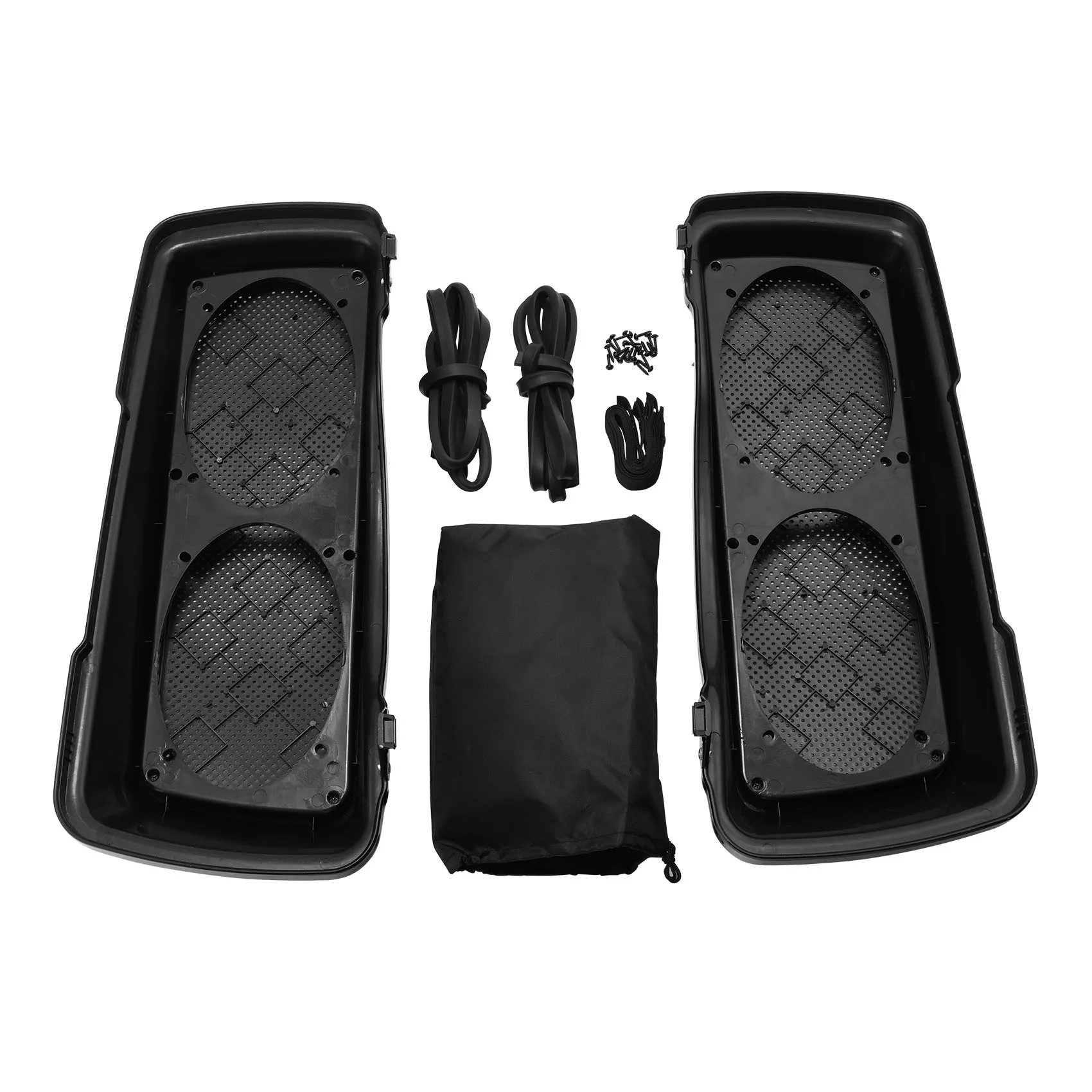 Motocykl 6 "x 9" Saddlebag z dwoma pokrywami głośników z grillem dla Harley Touring Road King przemieszczanie się po ulicy 1993-2013 2010 2011 — zdjęcie 5