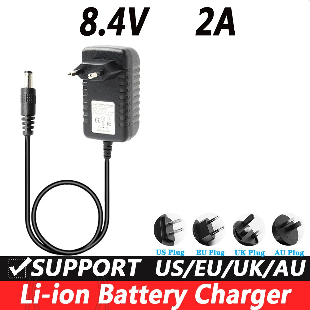 8.4V 2A Vacuum Cleaner Charger 8.4V 2000MA Universal Regulated Lithium Battery Charger DC 5.5 * 2.1MM