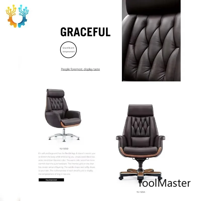 

[2026]High-End Executive Office Chair Soft Large Size Flexible Legs Unsaturated Black Saddle Seat Premium President Office Chair