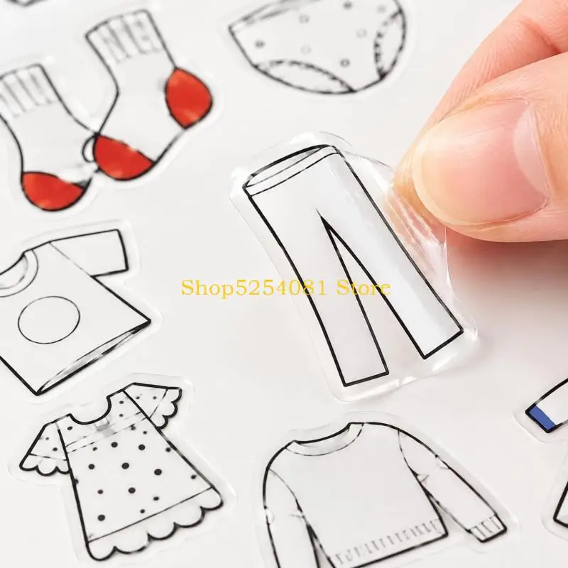 AXYC Clothing Labels with English Text and Garment Illustrations for Sorting
