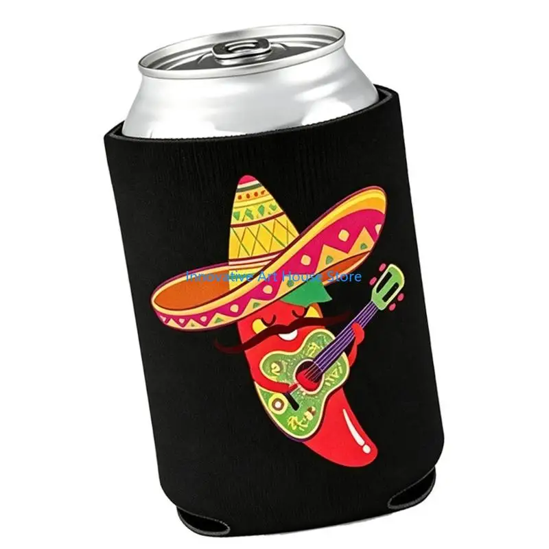 E1PC Fabric Beer Bottle Sleeve with Stretchy Stitching, a Soft Hand Barrier, and Flat Storage for Serving Party Beverages