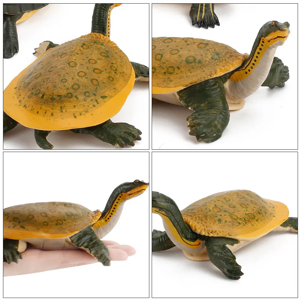 1-個プレミアム安全シミュレーション淡水カメ観賞用動物フィギュア子供のための認知発達自然テーマの装飾品