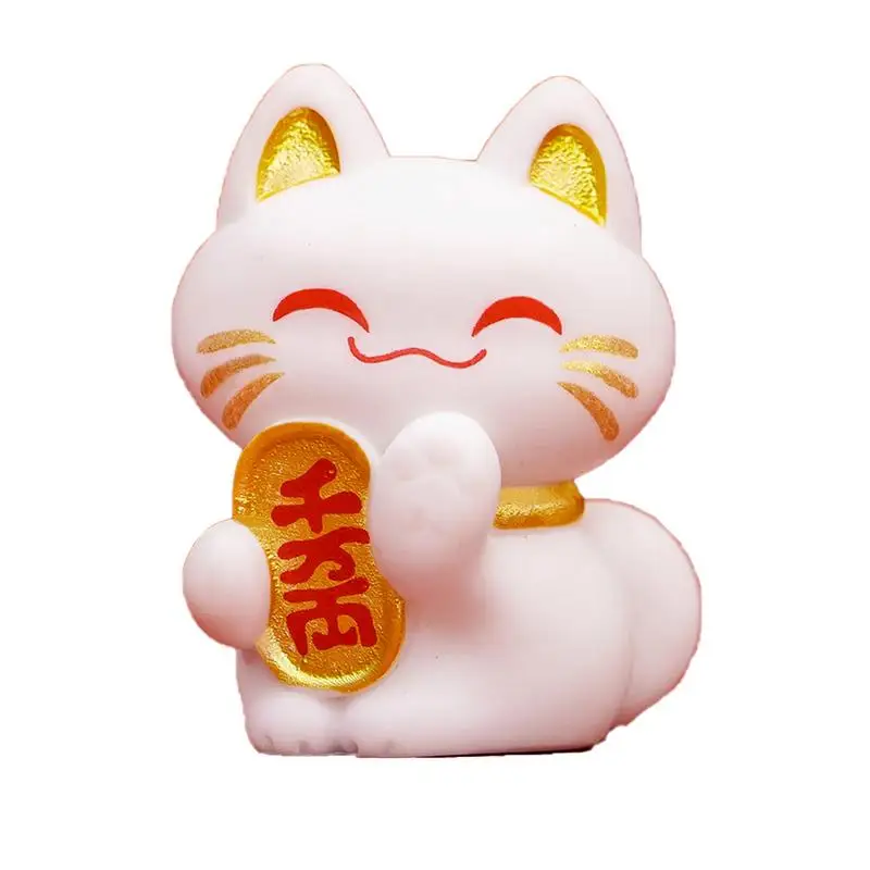 Lucky Cat Figure Maneki Neko Fortune Cat Figurine Fortune Decor Animal Cat Characters Collectible Figurine For Cake Toppers