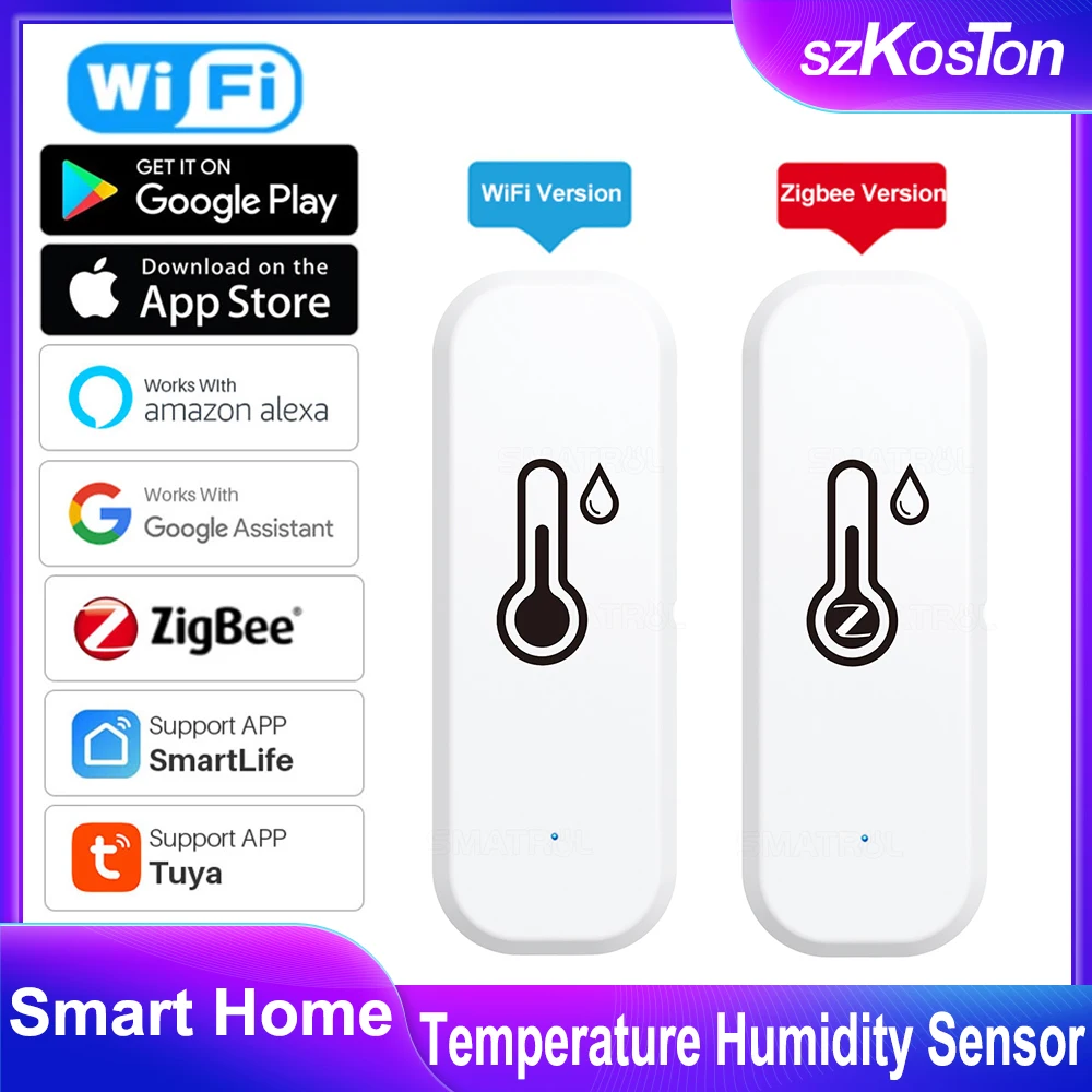 Temperature Tuya and with Work Hygrometer ZigBee Smart Home