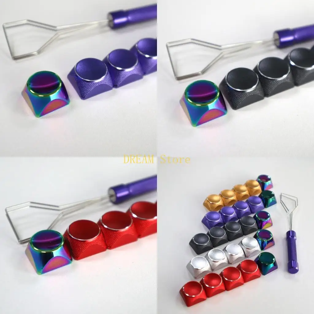 Mechanical Keyboard Keycaps Aluminum Alloy Electroplating Gradient Color XDA Keycap Set 5PCS for Mx Switches Best Sale