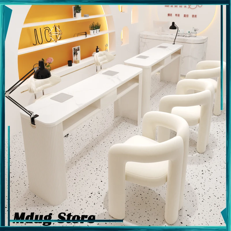 

Light Stickers Nail Table Vacuum Storage Room Designer Collector Nail Table Nordic Station Mesa De Manicura Salon Furniture