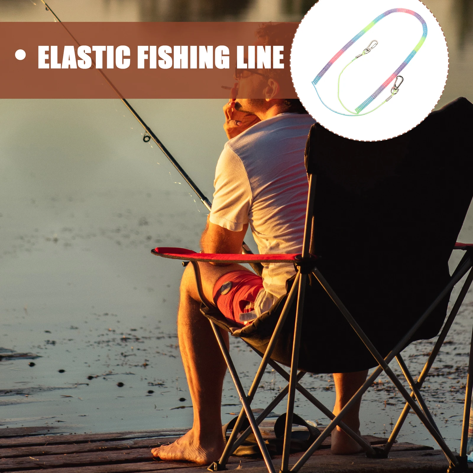 

Elastic Angling Pole Lanyard 5m Fishing Band Protective Rubber Rope Durable Wear Resistant Stretchable Safety Line For Fishing