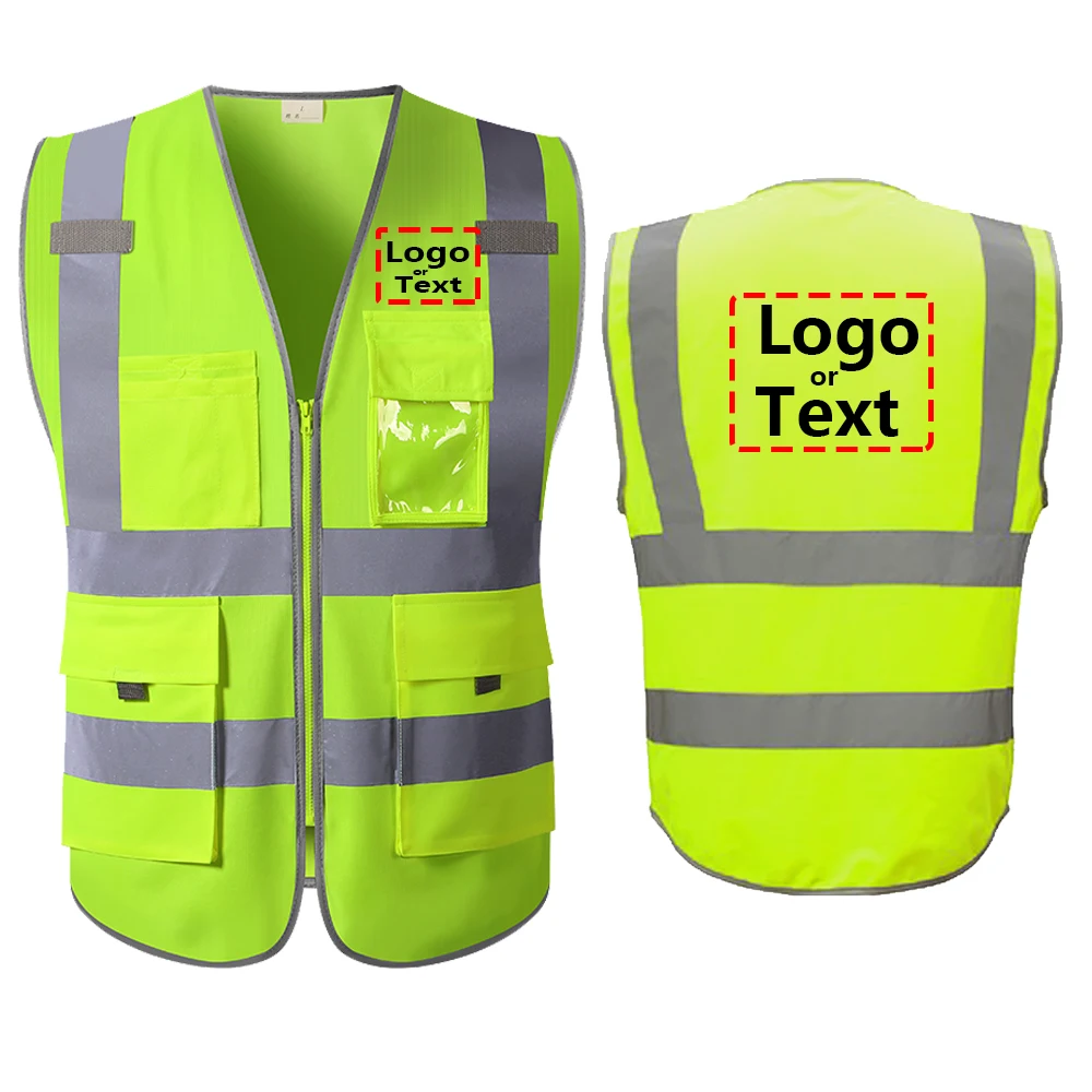 Safety Vest With Logo Customized Reflective Vest With Company Logo Printing High Visibility Work Vest For Men and Women