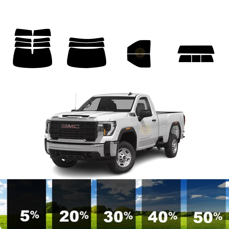 

Предварительно вырезанная съемная тонировочная пленка для окон для автомобиля, 100% УФР, 5%-35%VLT, теплоизоляция, карбон ﻿ Для GMC SIERRA 2500 2 DR PICKUP 2020-2024 гг.