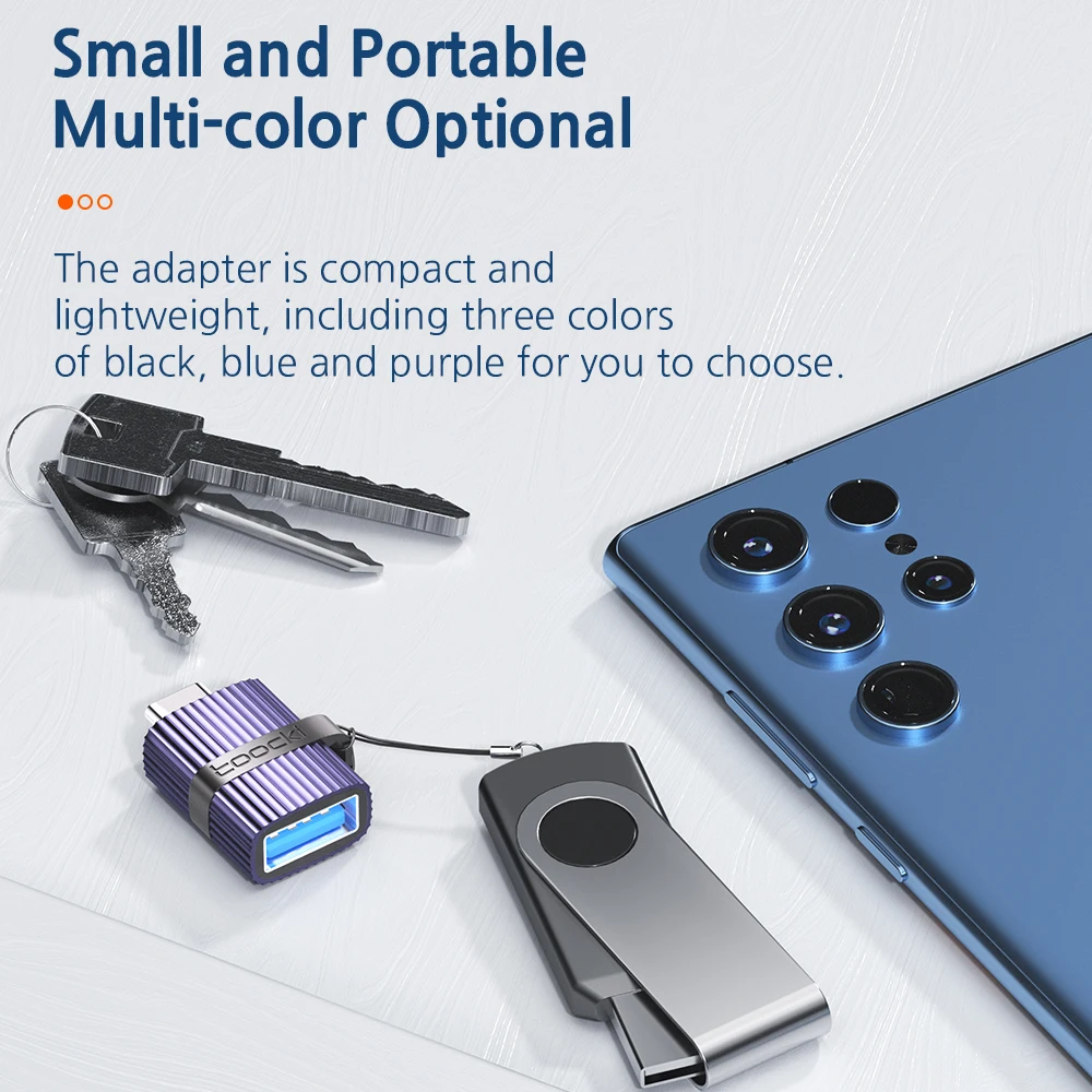 Toocki adattatore di ricarica rapida da USB 3.0 a tipo C lettore di dischi OTG U a connettore femmina di tipo c per tastiera Mouse Xiaomi 12 Macbook