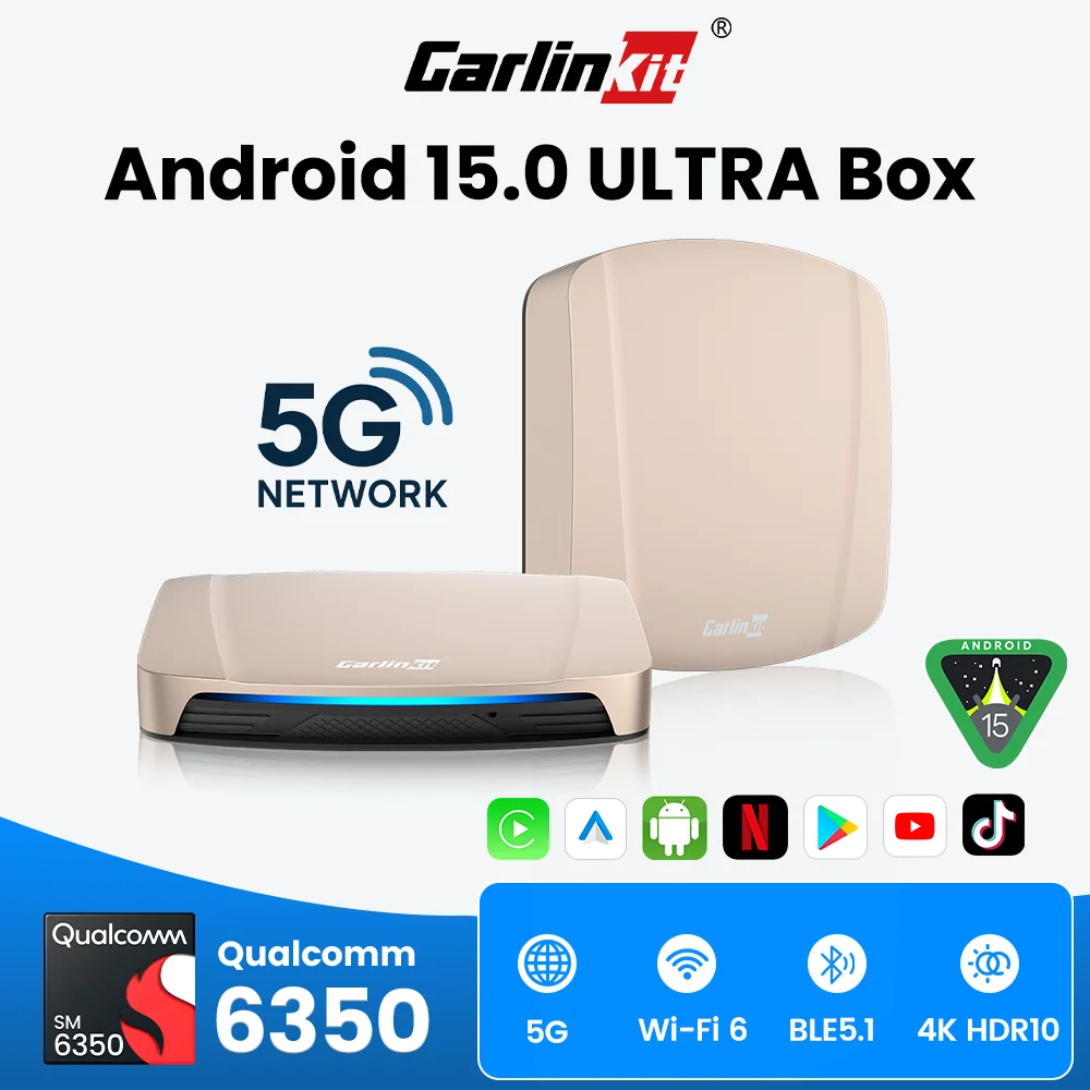 

CarlinKit Android 15.0 Ultra Box SM6350 Ai Box CarPlay Wireless Android Auto Wireless Adapter Support Youtube Netfilx IPTV GNSS