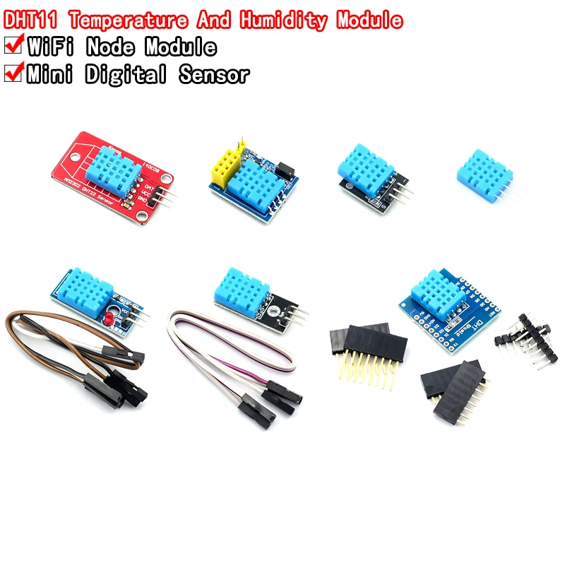 Sensor Digital de temperatura/Sensor de humedad DHT11 DHT22 AM2302 AM2301 AM2320 MW33 Sensor y módulo para Arduino electrónico DIY