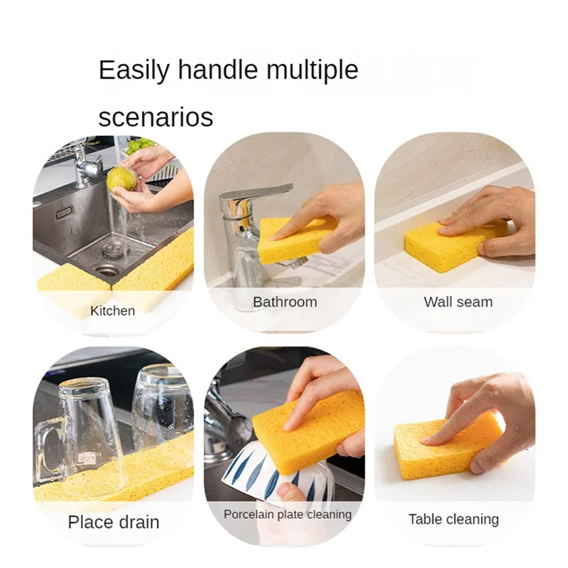 ABMO 1 قطعة شريط أصفر طويل لب الخشب قطن ماص حوض المطبخ ماص قطن الماء 58.5X7cm #5