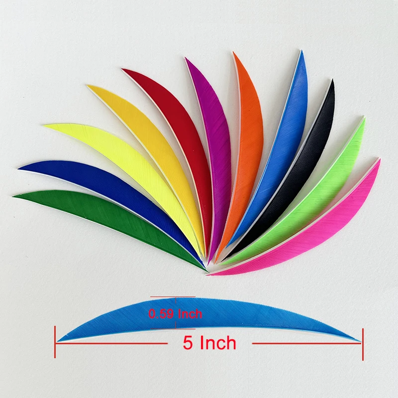 100Pcs/lot IBOUNFOX 5Inch Archery Fletches Fletching Turkey Feather for Bow Arrows Accessories Right Wings-Shuttle Shape Vanes