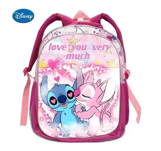 Mochilas escolares de Lilo y Stitch para niños y niñas, morral de dibujos animados en 3D, color rosa, regalo de cumpleaños