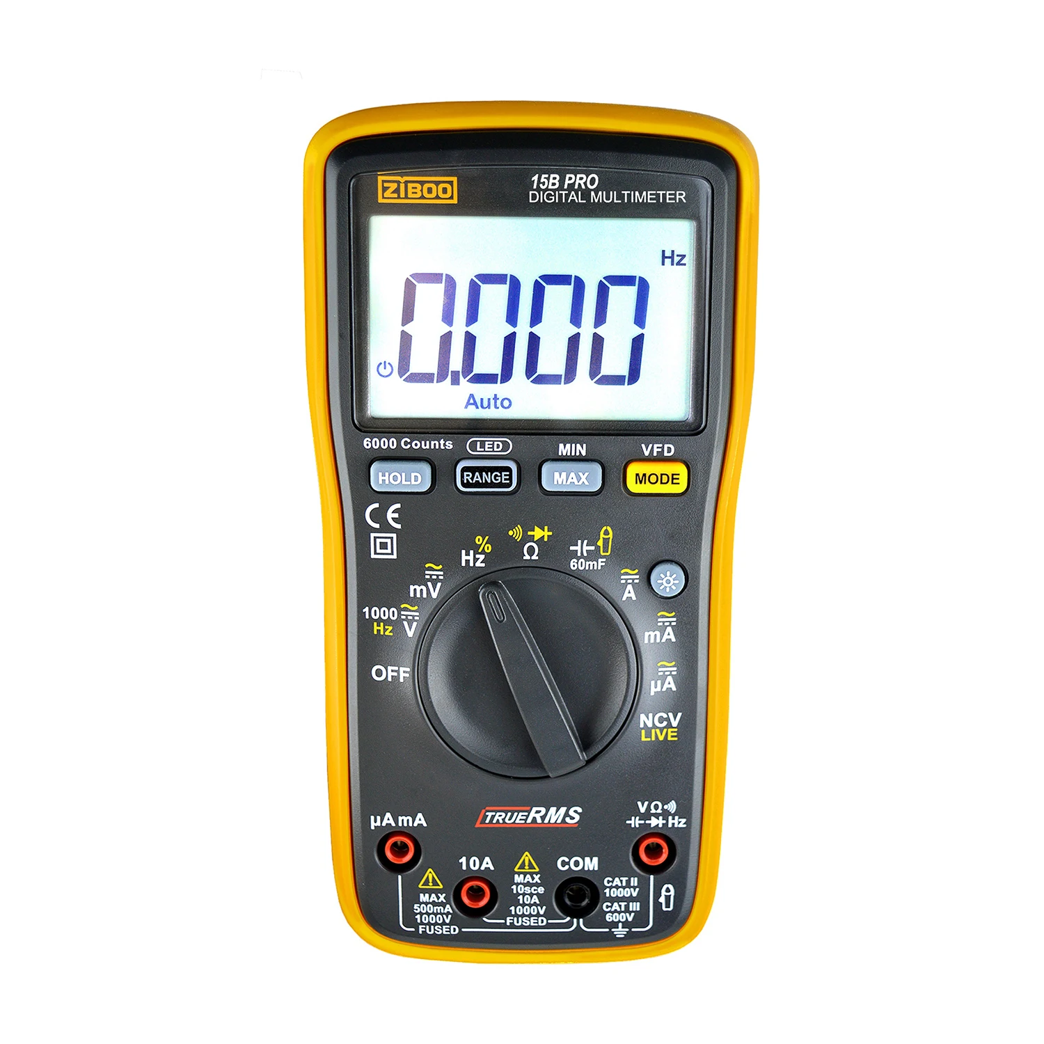 ZIBOO 15B PRO 17B PRO True RMS Digital Multimeter,for Electrical Applications Along with Resistance Continuity Diode Capacitance