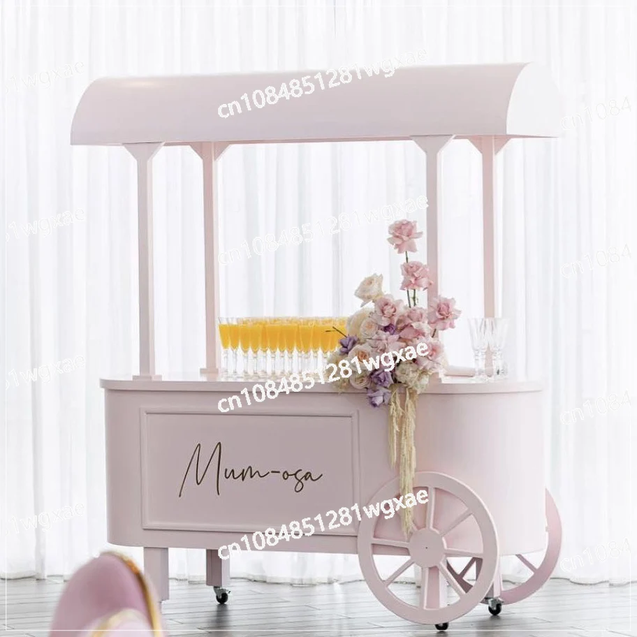 Wooden Candy Cart with Wheels for Party Activities