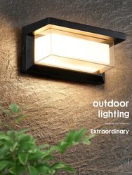 Lámpara LED de pared con Sensor de movimiento, iluminación exterior, impermeable IP65, 20W, AC220V, para porche, jardín