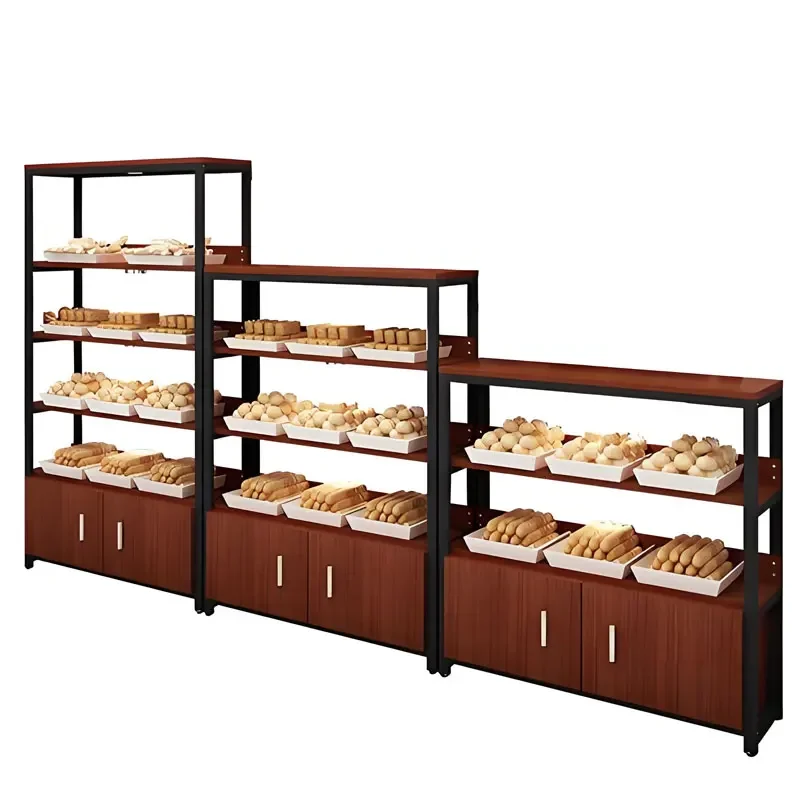 Upscale bakery display cabinet bakery store display cabinet glass and wood cake counter