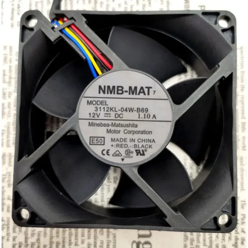 3112KL-04W-B69 DC 12V 1.10A 80x80x32mm 8cm Cooling Fan for Electronics Enclosures and Industrial Equipment