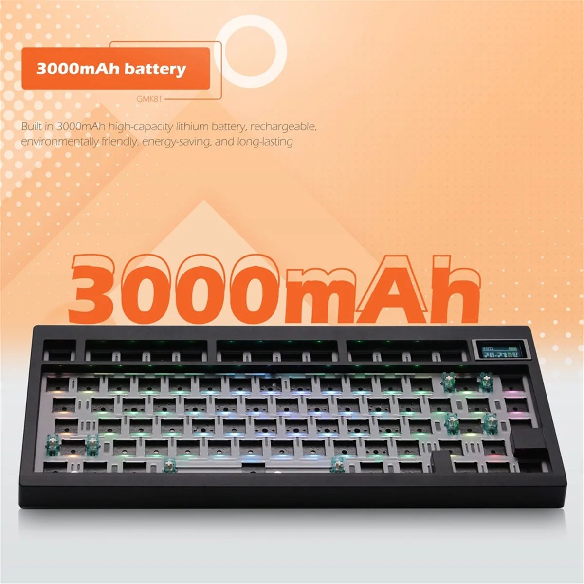 Negro caliente popular del intercambio de Bluetooth 2.4G del equipo del teclado mecánico de encargo GMK81 negro