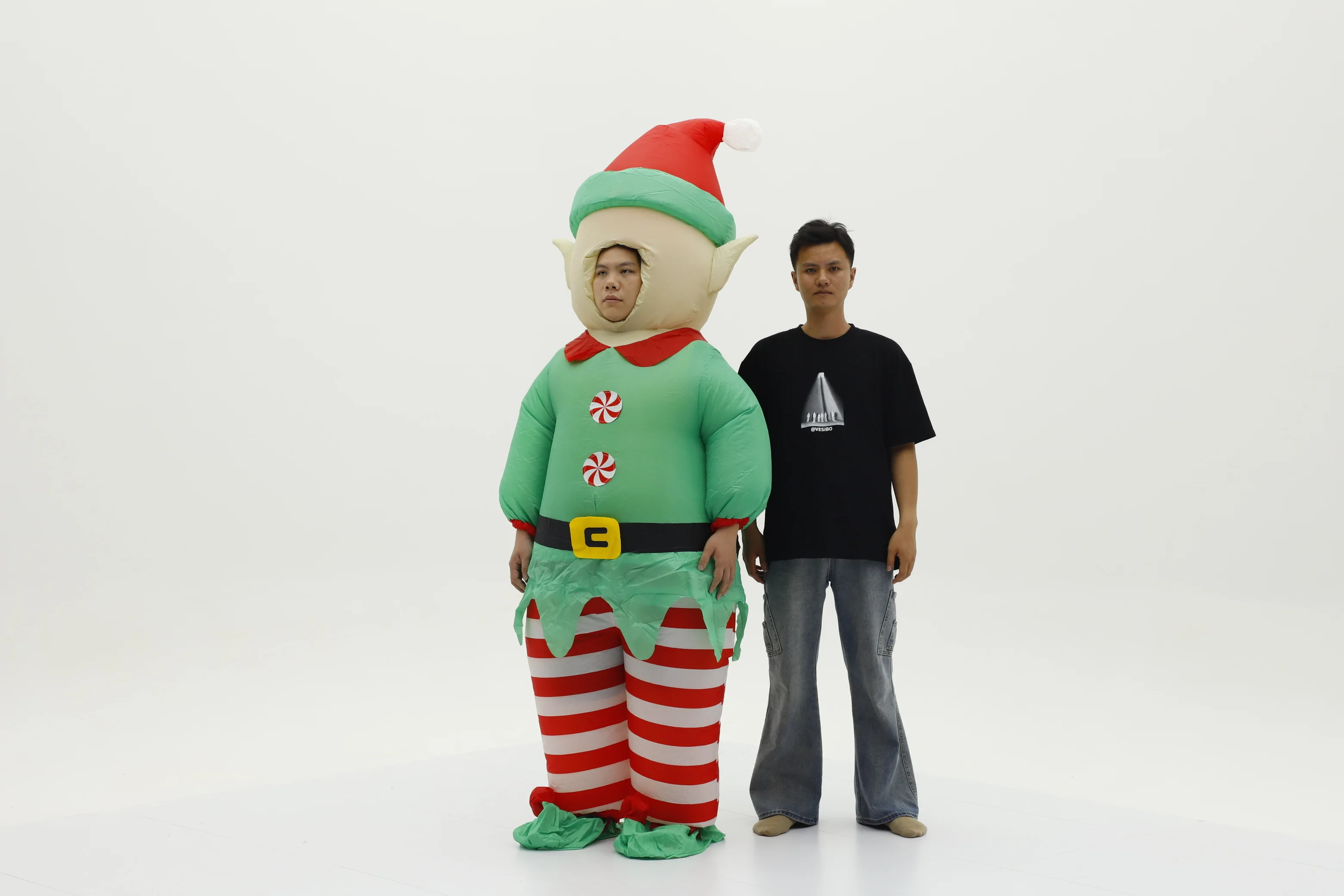 Natal elfo inflável traje desfile adulto personagem cosplay festa de halloween evento mascote conjunto