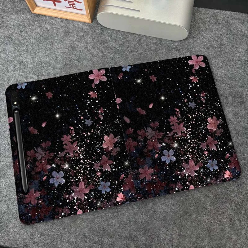 

Luxury Art Sparkling Flower For Samsung Galaxy Tab S6 S7 S8 S9 S10 FE Plus Lite Soft Flexible Support Tablet Case Gift